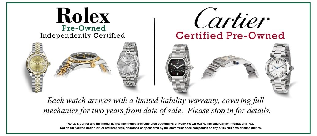 Rolex & Cartier Certified Pre-Owned